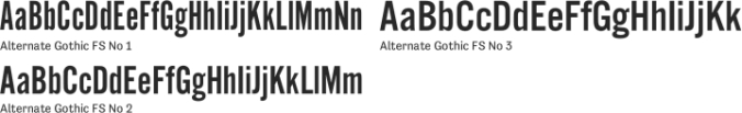 Alternate Gothic FS Font Preview