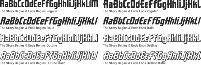 The Story Begins & Ends Font Preview