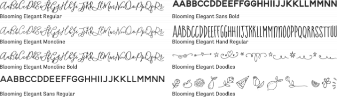 Blooming Elegant Font Preview