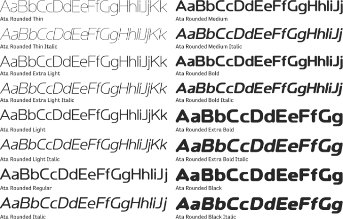 Ata Rounded Font Preview