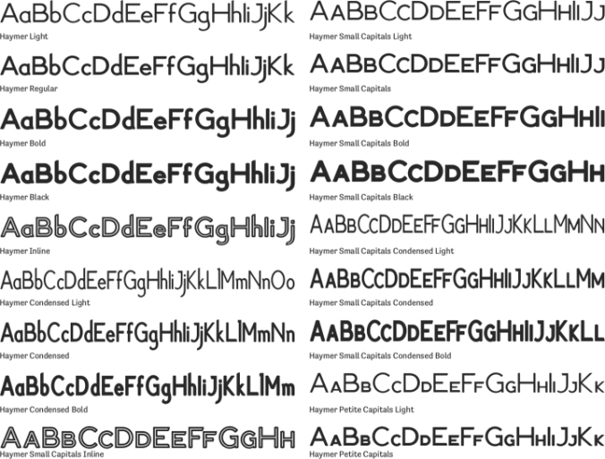 Haymer Font Preview