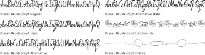 Russell Brush Script Font Preview
