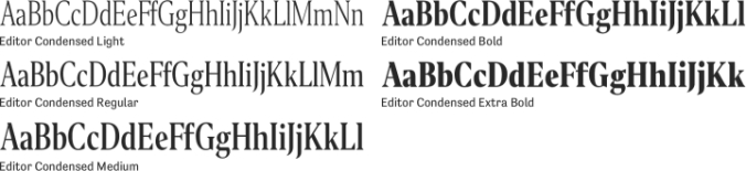 Editor Condensed Font Preview