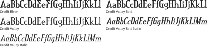 Credit Font Preview