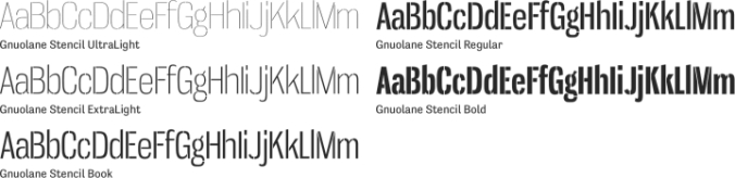 Gnuolane Stencil Font Preview