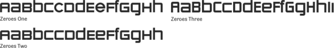 Zeroes Font Preview