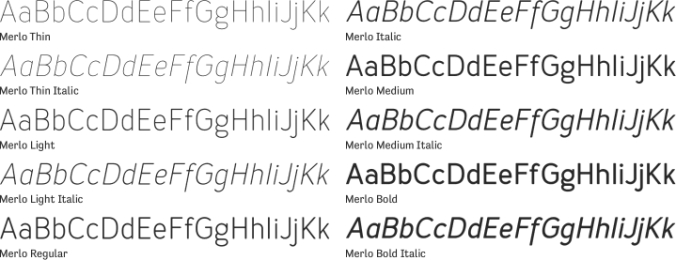 Merlo Font Preview
