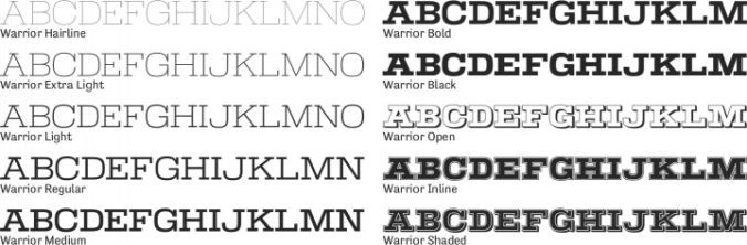 Warrior Font Preview