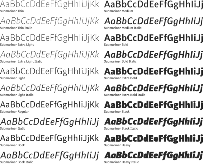 Submariner Font Preview
