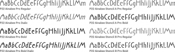 P22 Ainabee Pro Font Preview