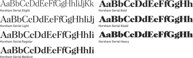 Horsham Serial Font Preview