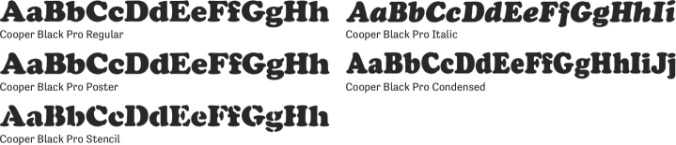 Cooper Black Pro Font Preview