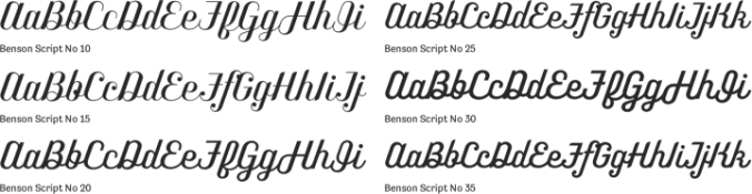 Benson Script Font Preview