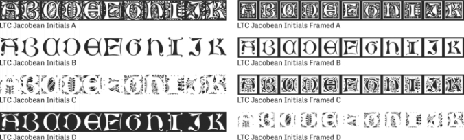 LTC Jacobean Initials Font Preview