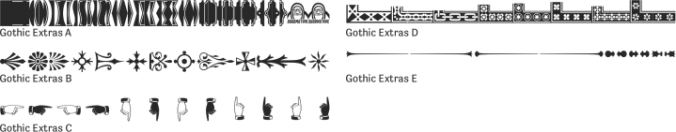 Gothic Extras Font Preview