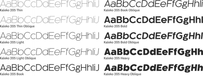 Kaleko 205 Font Preview