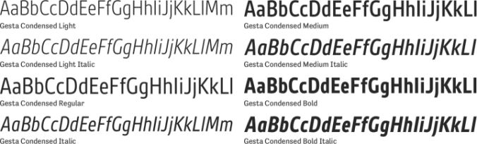 Gesta Condensed Font Preview