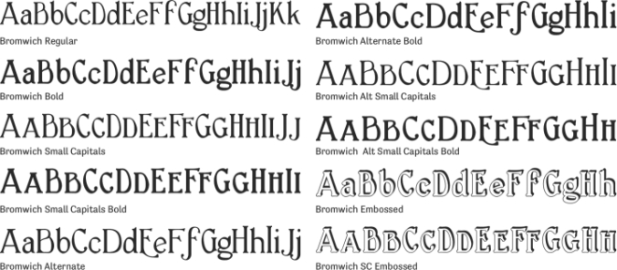 Bromwich Font Preview