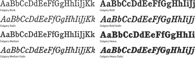 Calgary Font Preview
