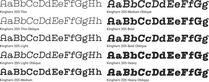 Kinghorn 205 Font Preview