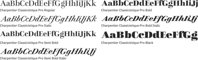 Charpentier Classicistique Pro Font Preview