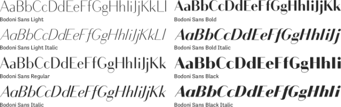 Bodoni Sans Font Preview