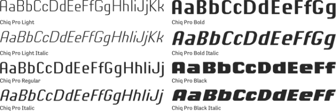 Chiq Pro Font Preview