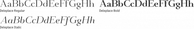 Deleplace Font Preview