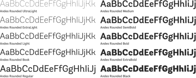 Andes Rounded Font Preview