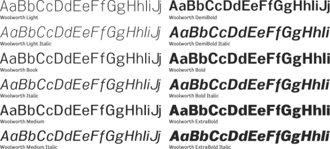 Woolworth Font Preview