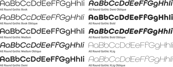 All Round Gothic Font Preview