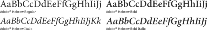 Adobe Hebrew Font Preview