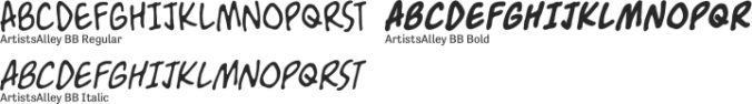 Artists' Alley Font Preview