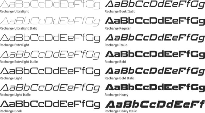 Recharge font download