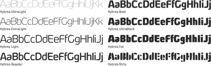 Hybrea Font Preview
