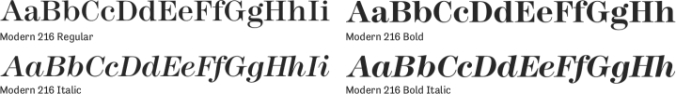 Modern 216 Font Preview