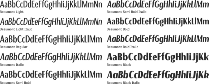 Beaumont Font Preview