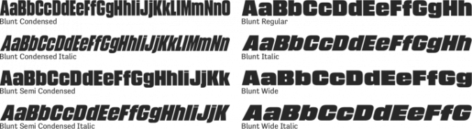 Blunt Font Preview