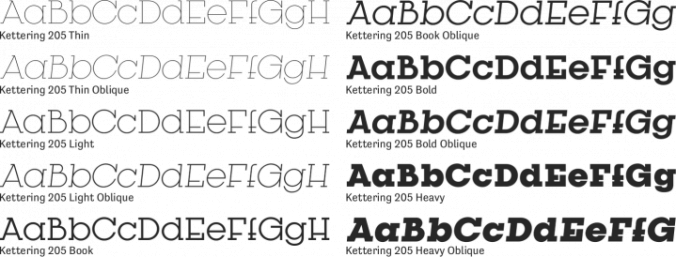 Kettering 205 Font Preview