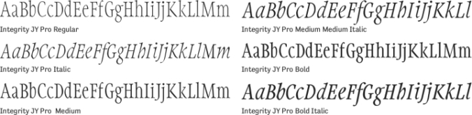 Integrity JY Pro Font Preview