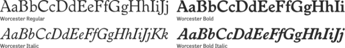 Worcester Font Preview
