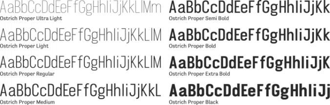 Ostrich Proper Font Preview