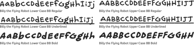 Billy the Flying Robot BB Font Preview
