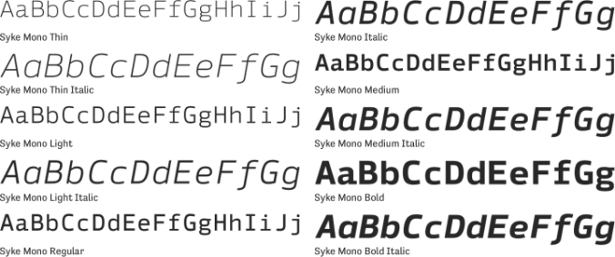 Syke Mono Font Preview