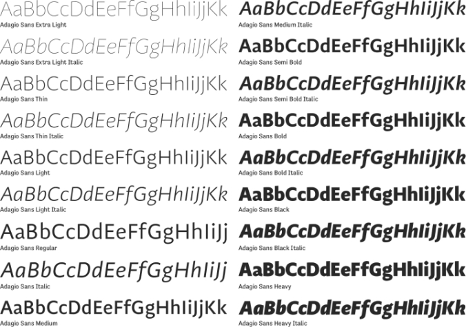 Adagio Sans Font Preview