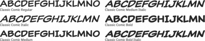 Classic Comic Font Preview