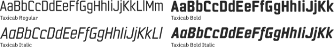 Taxicab Font Preview