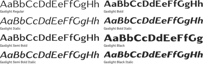 Gaslight Font Preview