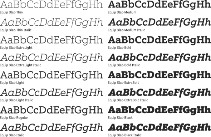 Equip Slab Font Preview