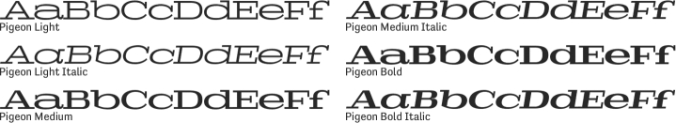 Pigeon Font Preview